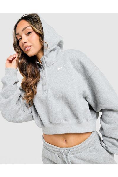 Nike Sportswear Phoenix Fleece Kadın Gri Hoodie Melisa Spor