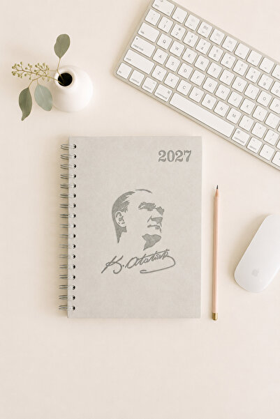 Lizy Ataturk 2027 Daily Agenda – 17X24 Cm, Thermo Leather Cover