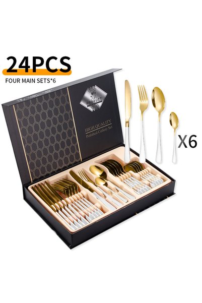 Generic Brand Σετ μαχαιροπίρουνων 24 τεμαχίων από ανοξείδωτο ατσάλι, για 6 άτ...