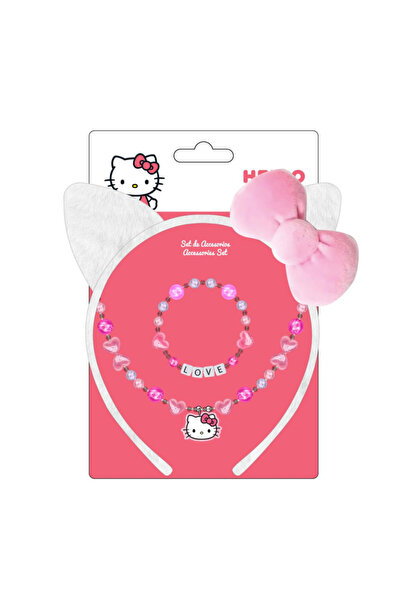 Hello Kitty Σετ κοσμημάτων αυτιών και κορδέλας μαλλιών