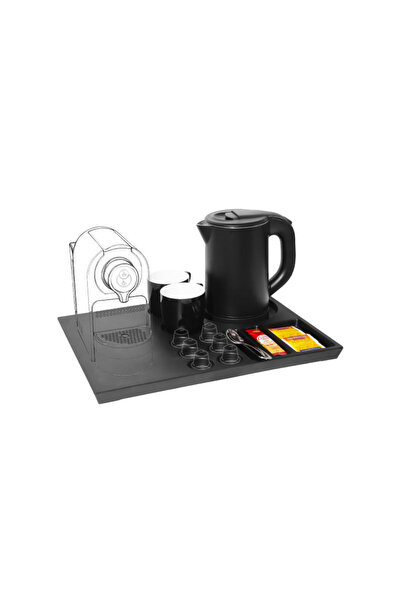 Primo Σετ υποδοχής ξενοδοχείου PRWT-50086 0.8L 1200W με μαύρο βραστήρα από αν...