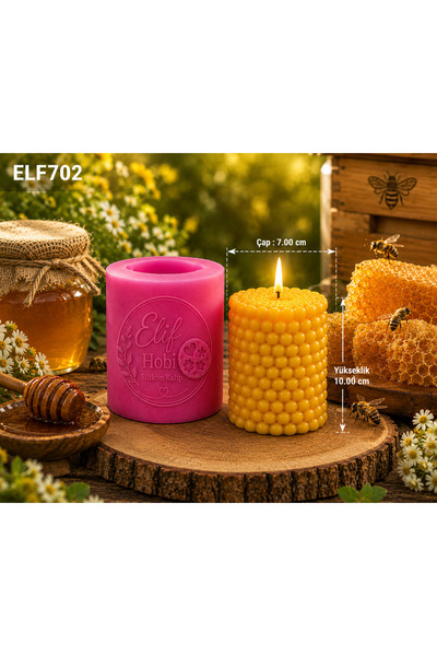 Elif Hobi Bubble Silindir Tekli Mum Kalıbı (Silikon) ELF702