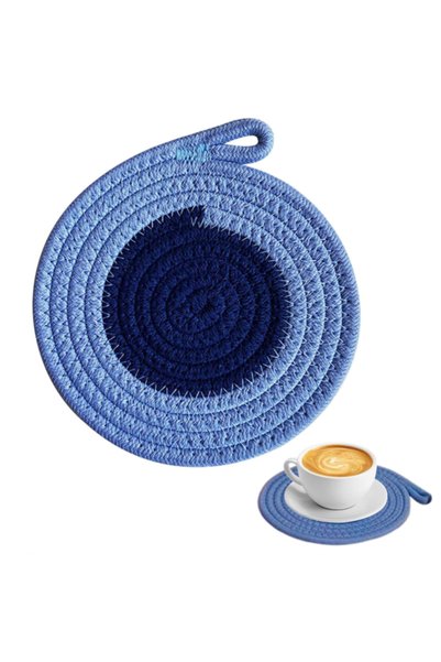 Generic Brand 18 cm Heat-Resistant Mat, Non-Slip Base, Blue