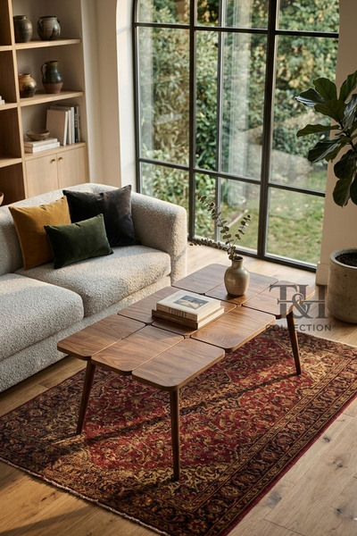 Petek Orta Sehpa Ceviz, %100 Mdf Orta Sehpa, Ceviz Orta Sehpa