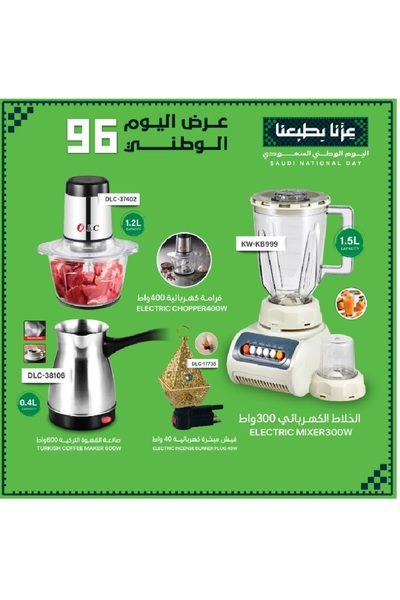 DLC 4 Products (300W Electric Blender + 400W Electric Chopper + 600W Turkish ...