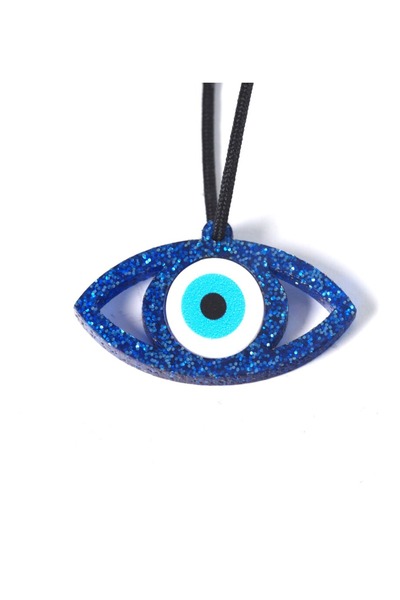 NO BRAND Ματάκι σχιστό διάτρητο οβάλ με Glitter Plexiglass κρεμαστό 24x45mm -...