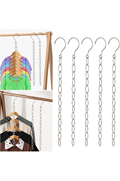 MAKINGTEC 5 Piece Stainless Steel Hanger Chain, Closet Organizer and Storage,...