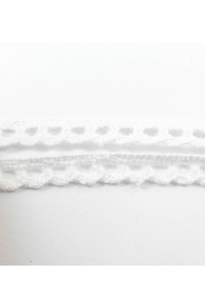 NO BRAND Δαντέλα βαμβακερή πλεκτή 6mm/καρούλι 25 μέτρα - Λευκό