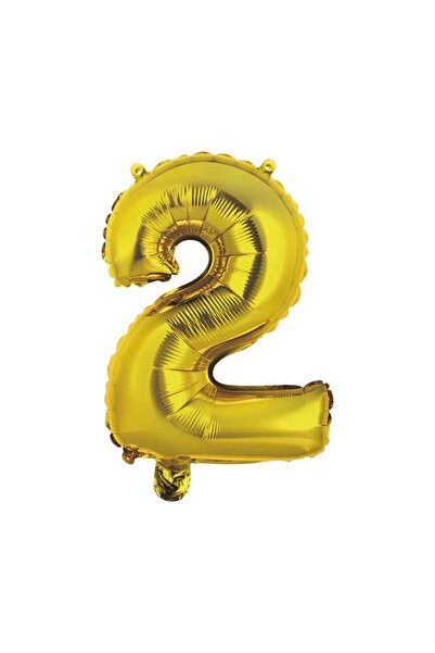 Lion Balloons Μίνι Μπαλόνι Αριθμός 2 Χρυσό 35εκ. (A9909680)