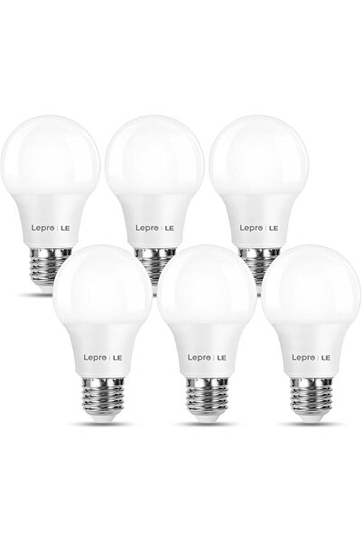 LEPRO مصابيح LED E27 بقوة 60 واط، 220-240 فولت، ضوء أبيض دافئ 2700 كلفن، 8.5 ...