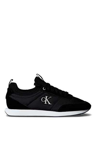 Calvin Klein Men's Black Sneakers RETRO RUNNER SOCK LACEUP MIX MAT