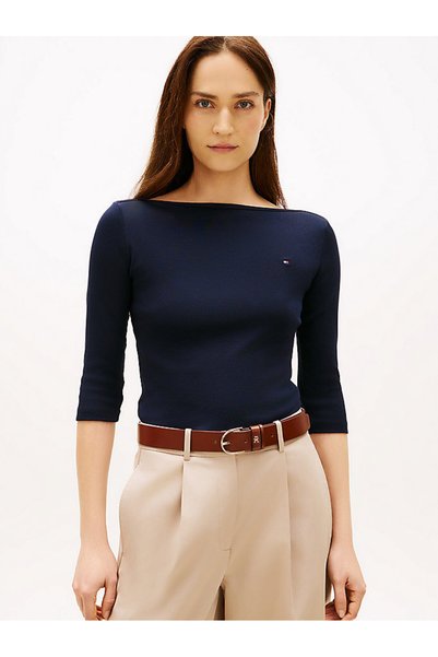 Tommy Hilfiger Women's New Cody Slim Boat Neck T-Shirt