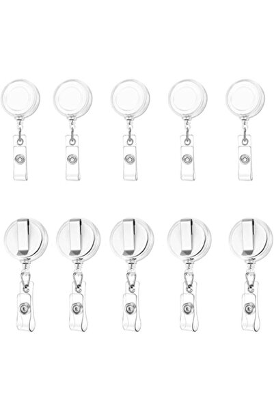 MARKQ [Pack of 10] White Retractable Badge Reel with Clip – Durable ID Holder...