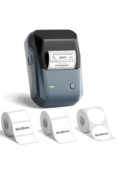 NiiMbot B1 Label Maker with 3 Tapes, 50x30mm/50x80mm/ 50x50mm Round Labels, B...