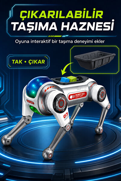 mimtec AI Akıllı Robot Köpek - Çok Fonksiyonlu Uzaktan Kumandalı Programlanabilen Işık Efektli Robot Köpek