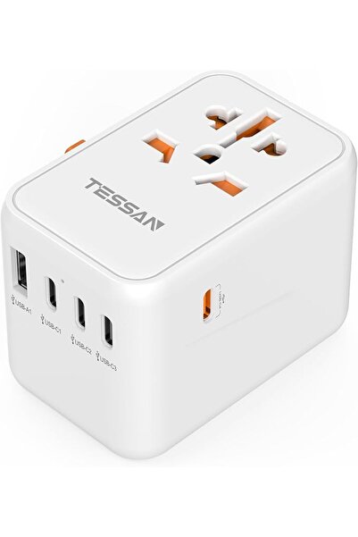 TESSAN Universal Travel Adapter Worldwide, 65W PD Fast Charger, International...