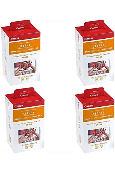 Canon Gate ورق/حبر كانون 4×RP-108 مقاس 4×6 بوصة، 108 ورقة لطابعات SELPHY CP82...