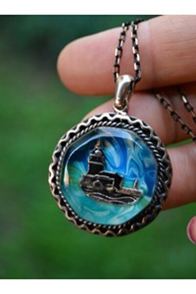 Stoneage Kızkulesi Necklace - Blue -
