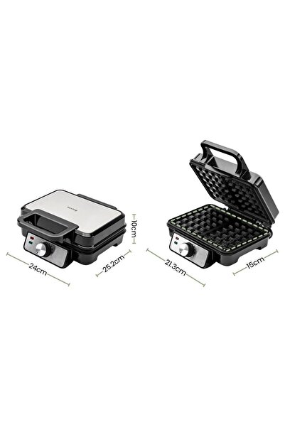 Huslog Aparat de făcut vafe, 1200W, 2 vafe, Control temperatură, Antiaderent,...