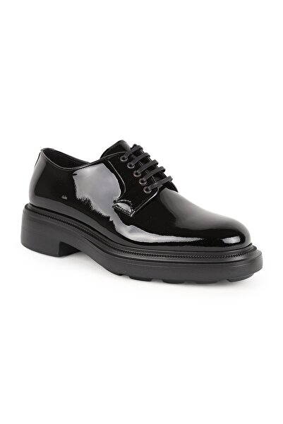 Libero Men's Classic Shoes Genuine Leather Black Patent Leather Shiny Derby L...
