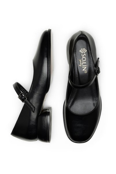 SOLİN Women's Strappy Buckle Slip-On Orthopedic Sole Ballerinas