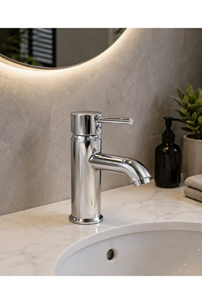 ESHOME Eskaya Chrome Fixed Sink Faucet with Heavy Body and Dual Water Inlets