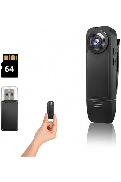 GENERAL كاميرا جسم كايسن لينك بدقة 1080 بكسل مع بطاقة ذاكرة 64 جيجابايت، كامي...