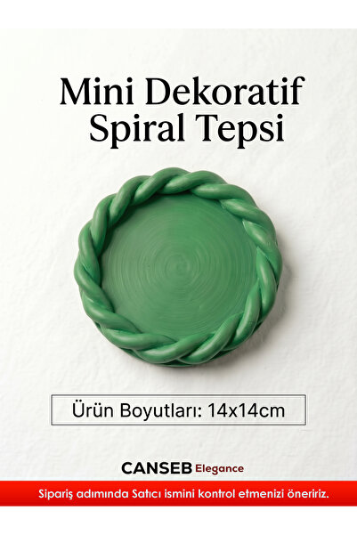 CANSEB Elegance 14x14cm - Premium - Çimen Yeşili - Dekoratif Sarmal Tepsi - E...