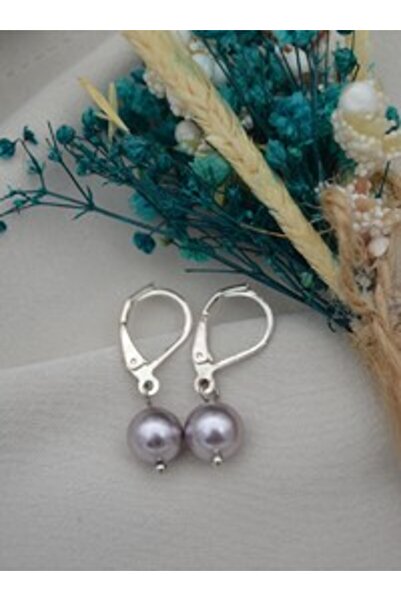 Stoneage Mayorka Pearl Easy Lock Earrings - Silver Color -