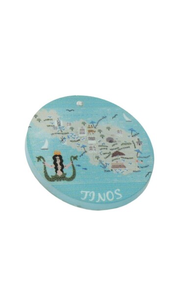 NO BRAND Τήνος με χάρτη στρογγυλό κρεμαστό plexiglass 40mm/10 τμχ