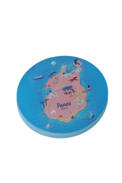 NO BRAND Πάρος με χάρτη στρογγυλό κρεμαστό plexiglass 40mm/10 τμχ