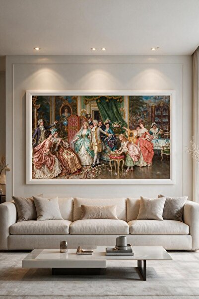ARTAN GALLERY Rokoko Saray Daveti İtalyan Kadife Tablo 40 mm Kalın Çerçeveli ...