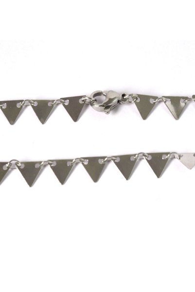 NO BRAND Αλυσίδα Triangle μεταλλική ατσάλι με κούμπωμα 6.50mm μήκος 42.5cm - ...