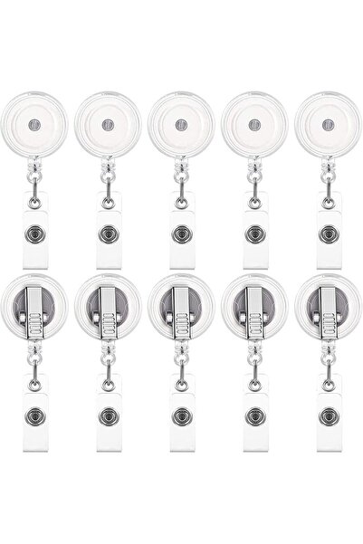 SYOSI 10 Pieces Retractable Badge Holder Reels with Swivel Alligator Clip, ID...