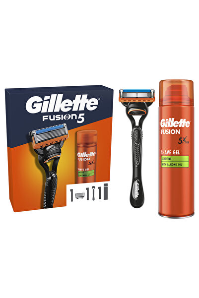 Gillette Set cadou Fusion: Aparat de ras + Gel de ras Fusion Ultra Sensitive,...