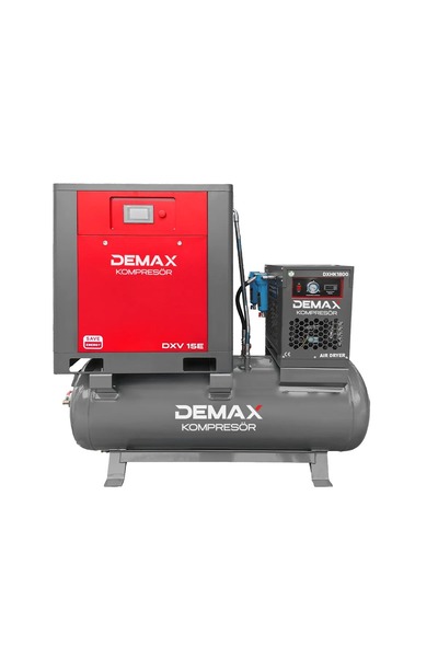 DEMAX KOMPRESÖR 15 Hp 500 Lt Depo Üstü İnvertörlü Vidalı Hava Kompresörü