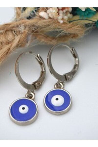 Stoneage Evil Eye Beaded Mini Earrings - Silver -