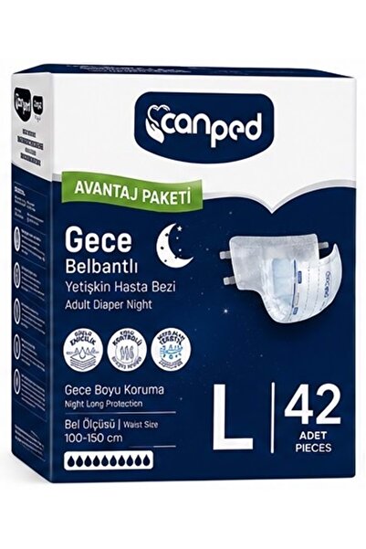 Canped حفاضات للكبار مع حزام خصر للاستخدام الليلي - مقاس كبير - 42 قطعة