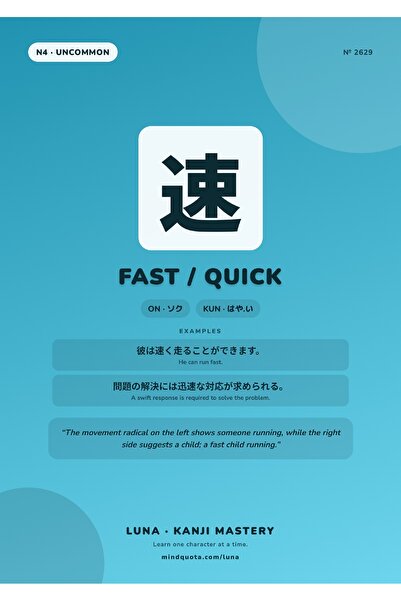 OEM Poster Rapid si Iute Kanji, Scriere Japoneza, Carton 250g, A4