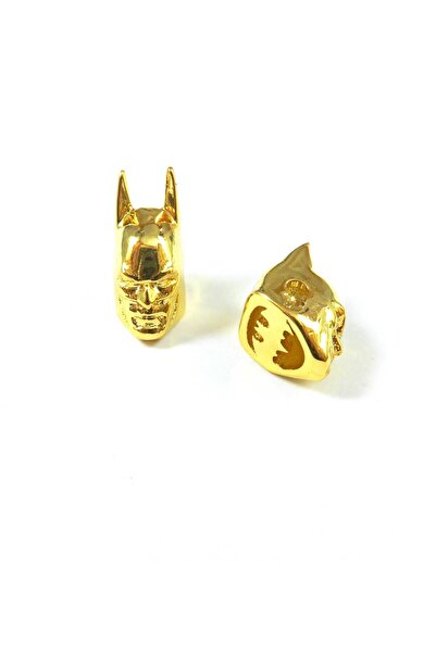 NO BRAND Batman μεταλλική χάντρα χαλκός 13x8mm - Χρυσό