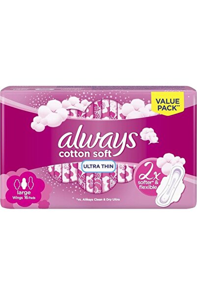 alwaysshopping Always Soft Ultra Thin, Large sanitary pads with wings, 16 count