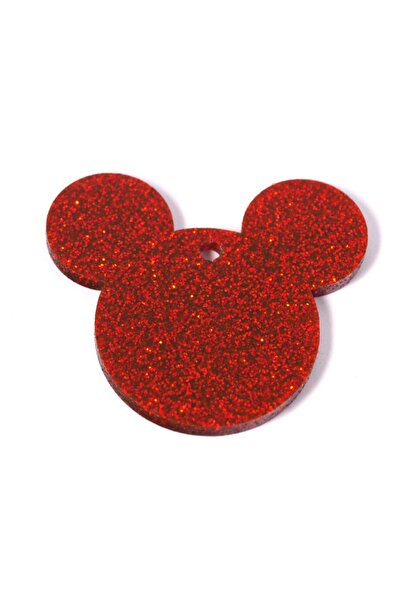 NO BRAND Μίκυ Μάους Glitter plexiglass κρεμαστό 52x60mm - %ce%ba%cf%8c%ce%ba%...