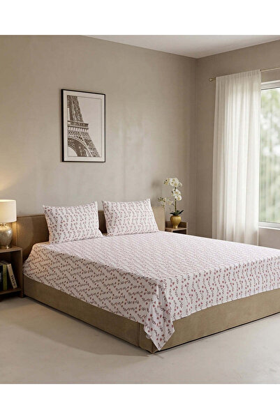 REDTAG طقم ملاءات مسطحة مطبوعة بلون البيج العاجي من 3 قطع (270 × 260 سم)