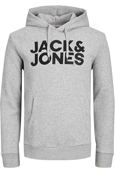 Jack & Jones Hanorac cu logo JACK &JONES Corp - 12152840-Gri deschis melanj