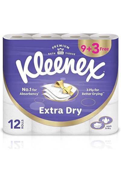 Kleenex لفة ورق تواليت فائقة الجفاف ثلاثية الطبقات، عبوة تحتوي على 12 × 140 ورقة