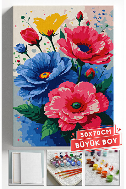 Akihabara Sayılarla Boyama Hobi Seti Çerçeveli Numaralı Tuval Fırça Boya Dahi...