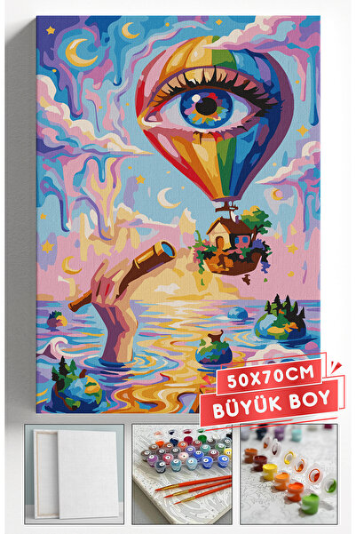 Akihabara Sayılarla Boyama Hobi Seti Çerçeveli Numaralı Tuval Fırça Boya Dahi...