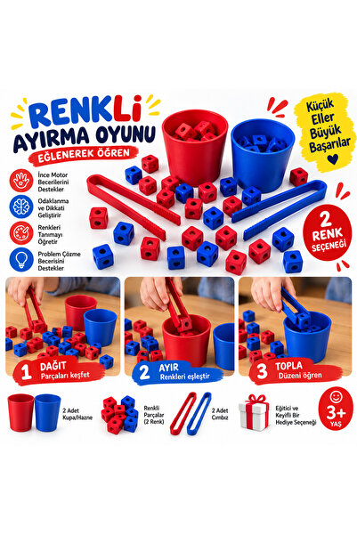 Renkleri Ayırma Oyunu 2'li Mavi / Kırmızı