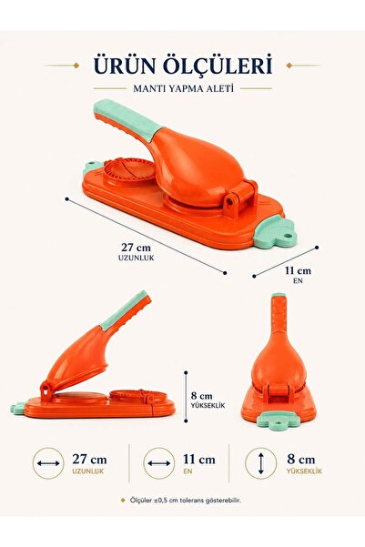 omilife 2'si 1 Arada Hamur Açma ve Presleme Aparatı Mantı Ravioli Börek Poğaça Kalıbı