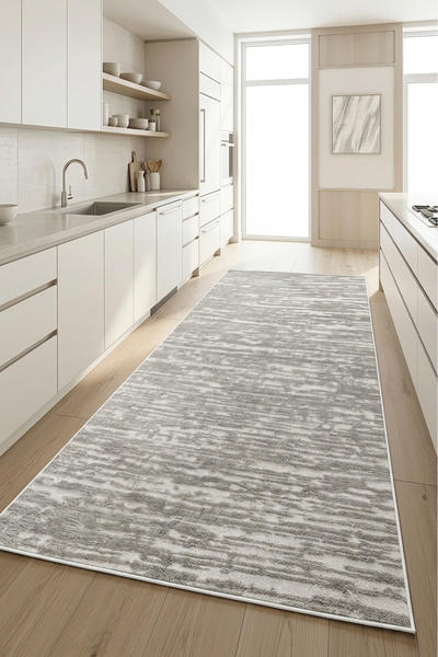 Decomia Home SERİA Peluş Puffy Gri Kaymaz Salon Halısı Koridor Halısı Çocuk Halısı Yolluk